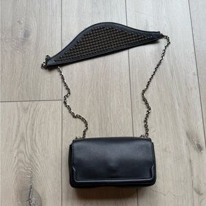 Christian Louboutin Artemis Spiked Black Leather Studded Crossbody Bag